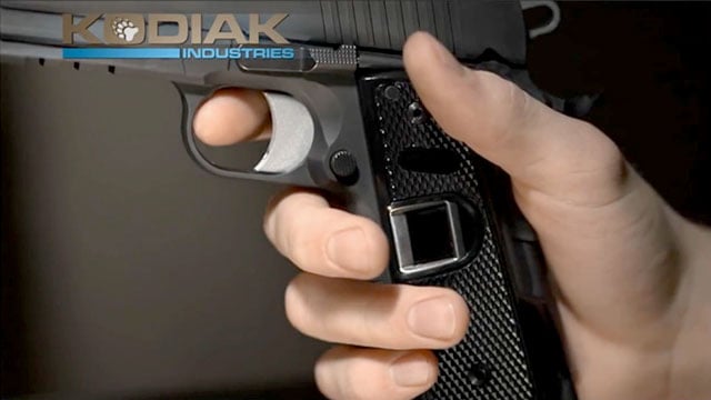One gunmaker equipped a firearm with a fingerprint reader that would activate the weapon to its rightful owner. (Source: Kodiak Industries)